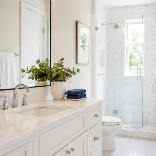 A cleaned bathroom