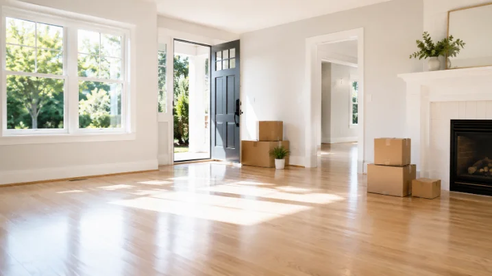 An empty home cleaned for move-out